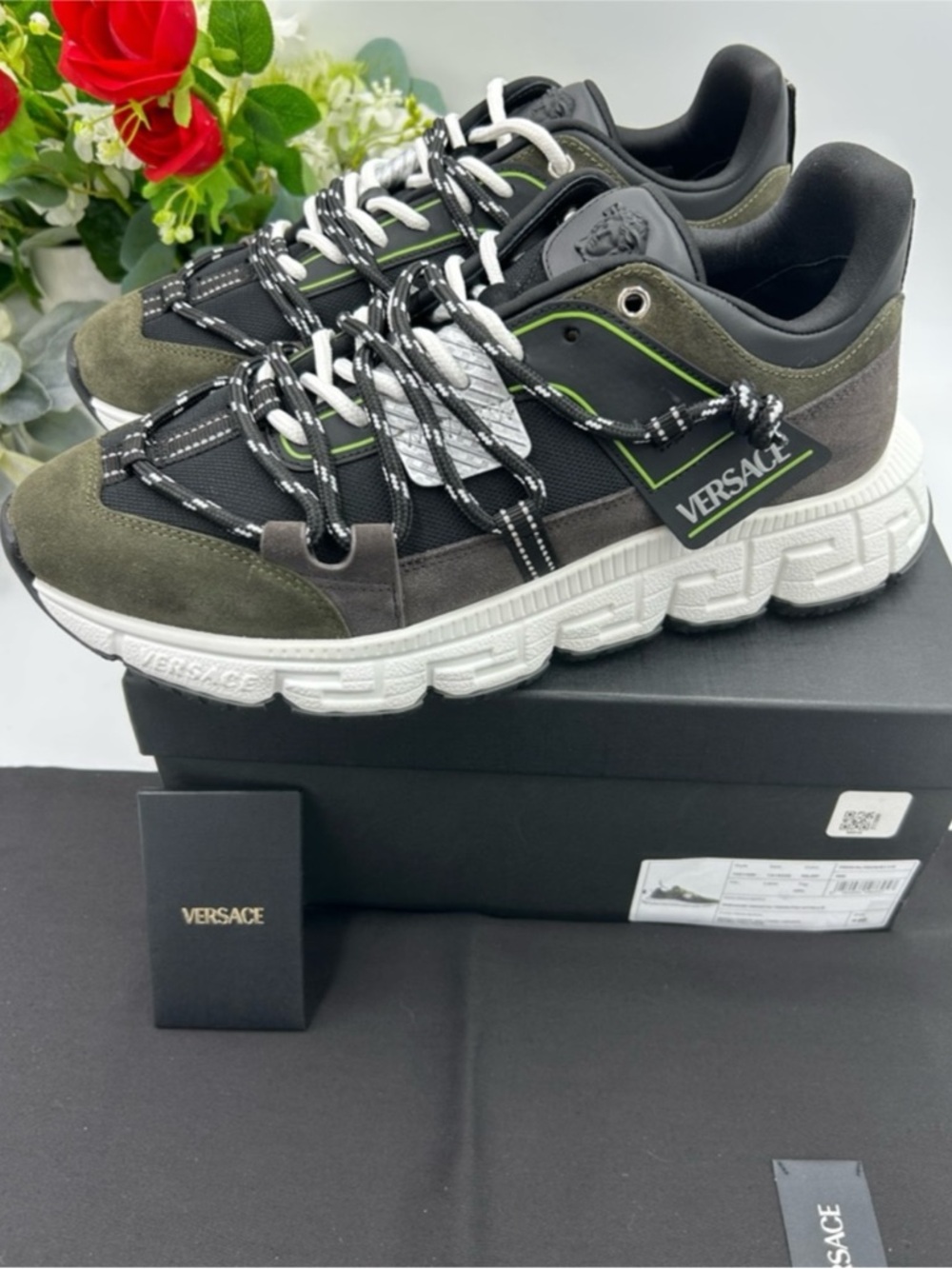 Versace TRIGRECA suede/leather sneakers size
44/11 made in Italy - Picture 7 of 9